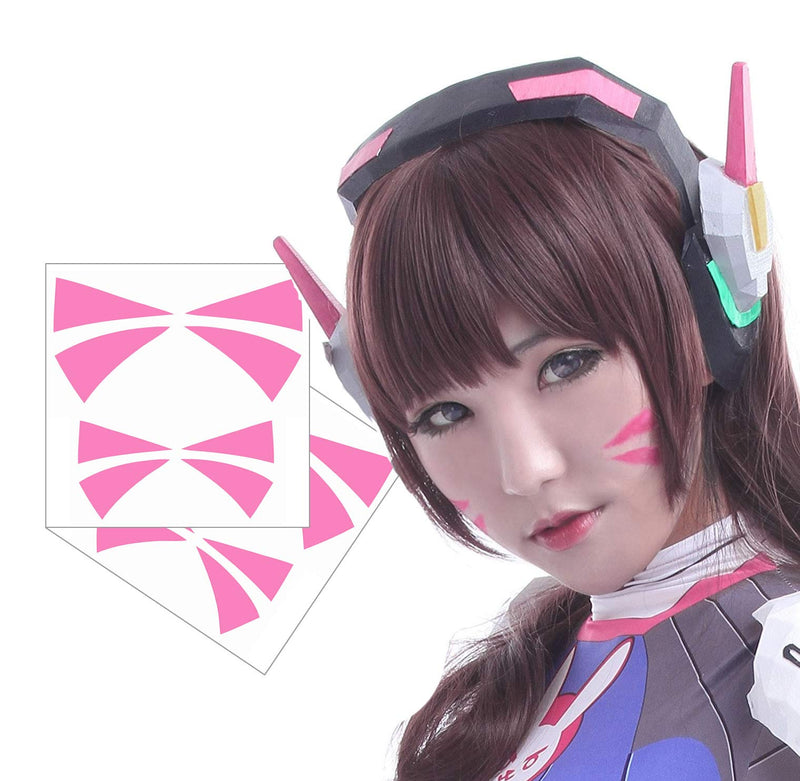 OW DVa Cosplay Face Temporary Tattoos - 2 Sizes - 3 Sets Cosplay Tats