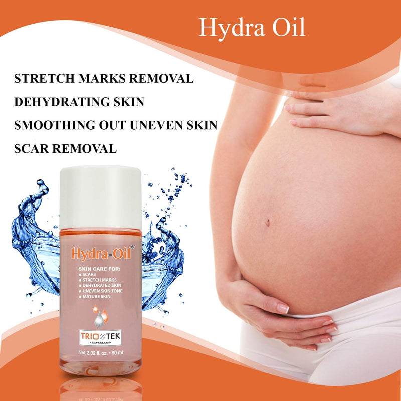 Hydra-Oil Scar Removal Serum - Scar Treatment for Face and Body - 50 ml Hydrating Oil for Acne Scar Remover, Stretch Mark Removal, and to Lighten Dark Spots - Vitamin E & A Hydra Oil
