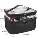MKPCW Makeup Bags Double layer Travel Cosmetic Cases Make up Organizer Toiletry Bags (Black) MKPCW