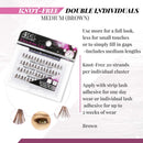 Ardell False Eyelashes Double Up Individuals Knot-Free Medium Brown 4 Pack Ardell