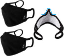 WITHMOONS 3PCS Cotton Face Mouth Mask Cool Mesh Cloth 3 Layers Facial Reusable Washable Nose Bridge Wire Black for Women Men WITHMOONS Store