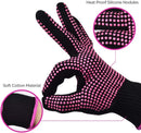 Heat Resistant Gloves with Silicone Bumps,Sopito 2Pcs Professional Heat Proof Glove Mitts for Hair Styling Curling Iron Flat Iron and Curling Wand Hot-Air Brushes,Universal Fit Size Sopito