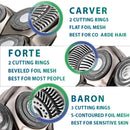Skull Shaver Pitbull Silver PRO Electric Head & Face Shaver for Men, Wet/Dry 4 Razor Hair Trimmer - 4D Rechargeable Rotary Shaver with Lithium-Ion Battery & Cordless USB - Water Resistant Grooming Kit Skull Shaver