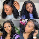 Curly Lace Front Wigs Human Hair Wigs For Black Women T Shape Middle Part Deep Wave Lace Front Wig Virgin Hair 150% Density Pre Plucked With Baby Hair Full . Wonder Girl Store