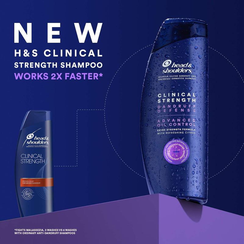 Head & Shoulders Clinical Strength Dandruff Shampoo Twin Pack, Advanced Oil Control with Refreshing Citrus, 13.5 Oz Each Head & Shoulders