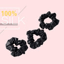ZIMASILK 100% Mulberry Silk Hair Scrunchies,Best For Women And Girls’Hair.19MM Elastic Hair Bands for Ponytail Holder.Gentle And No hurt. (3 Pack,Black) ZIMASILK