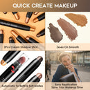 LUXAZA 3Pcs Metallic Brown Eyeshadow Stick Set, Metallic And Shimmer Creamy EyeShadow Pencil, Smooth High Pigmented Eye Brightener Stick Smoky Eye Makeup LUXAZA