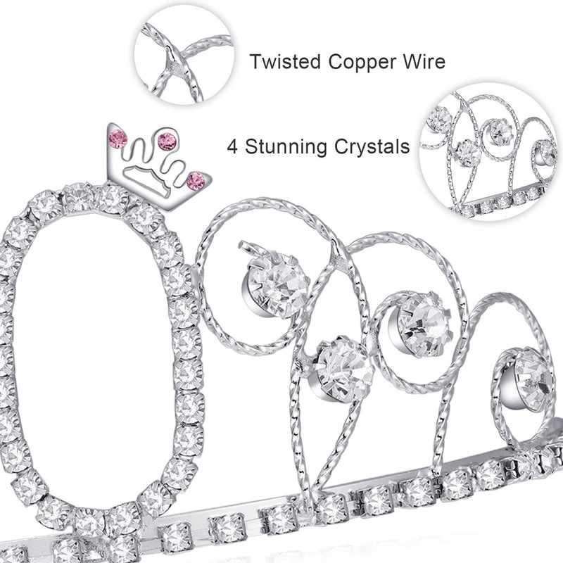 BABEYOND Crystal Birthday Tiara Crown Princess Birthday Crown Hair Accessories Happy 60th Birthday Crown Tiara for Women (60 Birth) BABEYOND