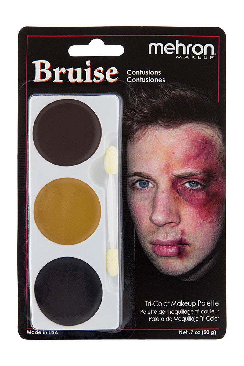 Mehron Makeup Tri-Color Halloween Makeup Palette (BRUISE) Mehron