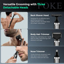 FOKE Back Shaver for Men, Ultra-Wide 1.8" T-Shaped Head, Includes Travel Case, Mens Back Shaver Rechargeable with Long Handle, Safety Lock, Waterproof IPX7, Multi-Functional Body Hair Trimmer,(Black) Infinity Warehouse