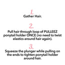 Pulleez Plus Sliding Ponytail Holder, 13" - Gold Knot Metal Charms - Brown Elastic Hair Tie Bracelet Pulleez