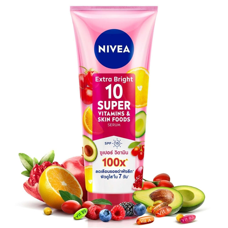 NIVEA Extra Bright 10 Super Vitamins & Skin Foods Body Serum Lotion, Size 320ml, 10.82 Oz (Pack Of 1) - Infinity Warehouse