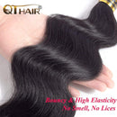 QTHAIR 12A Brazilian Body Wave Bundles Virgin Human Hair Hair Weave (16",100g,Natural Black)100% Unprocessed Brazilian Body Wave Virgin Hair Extensions for Black Women QTHAIR