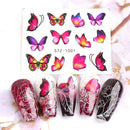 Le Fu Li 30 Sheets Butterfly Nail Art Stickers Nail Art Water Transfer Sticker with Butterfly Flower Patterns Manicure Tips，Nail Tips DIY Toenails Nail Art Decorations Accessories Decals Le Fu Li