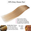 S-noilite Rooted Tape in Human Hair Extensions Tape in Remy Human Hair Piece Seamless Skin Weft Invisible Double Sided Tape Full Head Straight 20Pcs 30Gram 16Inch (