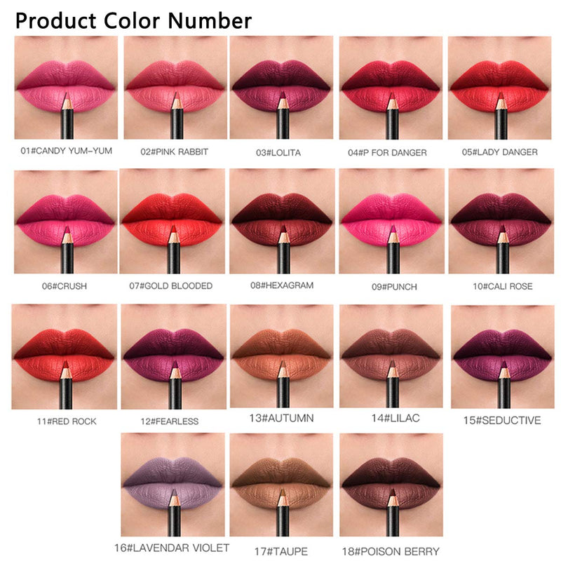 DC-BEAUTIFUL 18 Colors Lip Liners Pencil Set with 2 Pencil Sharpeners, Premium Waterproof Smooth Lip Pencils, Long Lasting Matte Makeup Lipliners(2022 Upgraded) DC-BEAUTIFUL