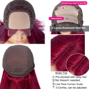 UNice Hair 10a Straight Burgundy T Part Lace Closure Human Hair Wigs Middle Part Brazilian Remy Hair Silk Base Fake Scalp Red Real Human Hair Wig Pre Plucked with Baby Hair 99J Color 22inch UNICE Store