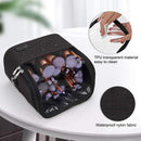 Makeup Brush Case, Stand-up Makeup Cup, Makeup Brush Holder, Travel Professional Cosmetic Bag, Artist Storage Bag with Shoulder Strap and Adjustable Divider (Large Black） TANTO