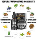 Beard Growth Kit, Derma Roller Kit, Natural Beard Growth Oil for Patchy Beard, Beard & Mustache Facial Hair Growth, Conditioner Balm, Handmade Comb, Storage Bag, Gifts for Men Him Dad Father Boyfriend ISNER MILE