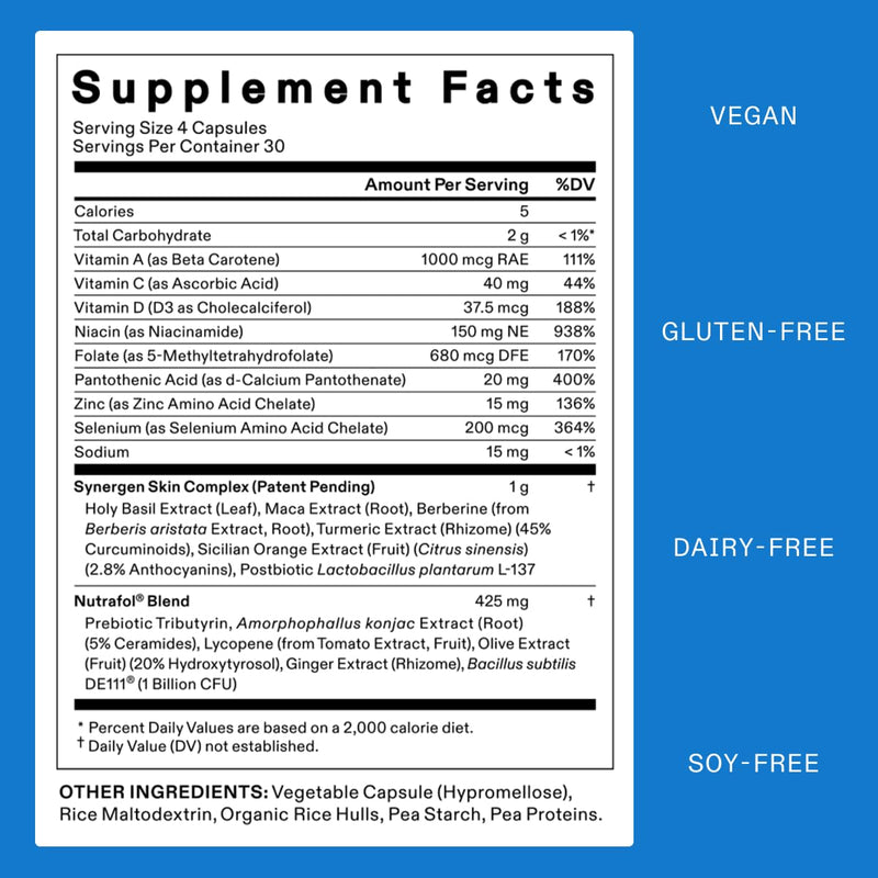 Nutrafol Clear Skin Acne Supplement for Women, Clinically Tested for Clearer, Smoother Skin, Physician-Formulated, Vegan Infinity Warehouse