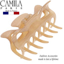 Camila Paris CP3048 French Hair Clip for Women, 3.5 inch Beige for Thick Volume Hair, Girls Hair Claw Clips Jaw, Durable Styling Hair Accessories for Women, Strong Hold No Slip Grip, Made in France Camila