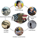 Tequfe United States Army US Army Veteran Face Mask Reusable Facial Balaclavas Fashion Design Uv Protection Face Protection With 2 Filters Tequfe