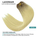 Lacer Human Hair Clip In Extensions Balayage Color R