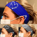 3 Pack Headbands with Buttons, Face Cover Holder, Reduce Ear Pain, Elastic Hair Bands for Women Yoga, Running, Hiking, Cycling(Blue, Black, Grey) CODACE