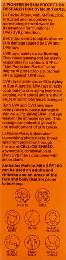 La Roche-Posay Anthelios Melt-in Milk Body & Face Sunscreen Lotion Broad Spectrum SPF 100, Oxybenzone & Octinoxate Free, Sunscreen for Kids, Adults & Sun Sensitive Skin, Unscented, 3 Fl oz La Roche-Posay