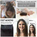 MRS HAIR Clip in Human Hair Pieces Double Drawn for Women Invisible Hairpin Hair Short Straight Hairpiece for Thinning Hair Adding Hair Volume Fluffy for Hair Extensions Daily Use (10 Inch Dark Brown) MRS HAIR