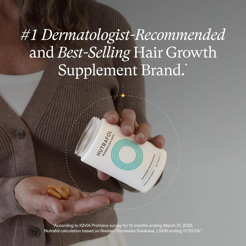 Nutrafol Women's Balance Hair Growth Supplements, Ages 45 and Up, Clinically Proven for Visibly Thicker Hair and Scalp Coverage, Dermatologist Recommended - 1 Month Supply Infinity Warehouse
