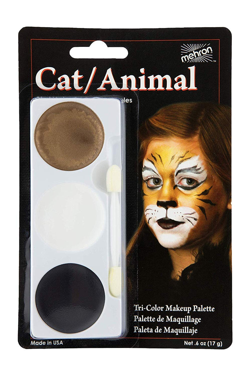 Mehron Makeup Tri-Color Halloween Makeup Palette (CAT/ANIMAL) Mehron