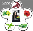 Nisha Natural Henna Based Hair Color (Natural Black) 10GM Pack of 10 Nisha