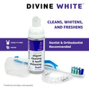 Divine White Dual-Action Stain Removal Aligner/retainer Cleaner and Teeth Whitening Foam- Hydrogen Peroxide-Good for Invisalign, ClearCorrect, SmileDirectClub, Candid, Byte -Oral Care-Foam Toothpaste DIVINE WHITE