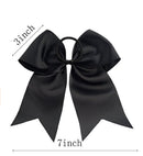 Kenz Laurenz Cheer Bows Black Cheerleading Softball - Gifts for Girls and Women Team Bow with Ponytail Holder Complete Your Cheerleader Outfit Uniform Strong Hair Ties Bands Elastics (1) Kenz Laurenz