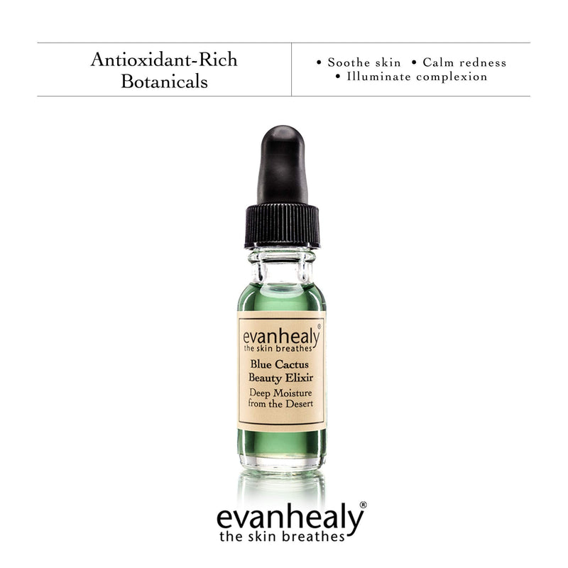 evanhealy Blue Cactus Beauty Elixir | Organic Jojoba & Prickly Pear Oils | Soothing & Hydrating Serum for All Skin Types evanhealy