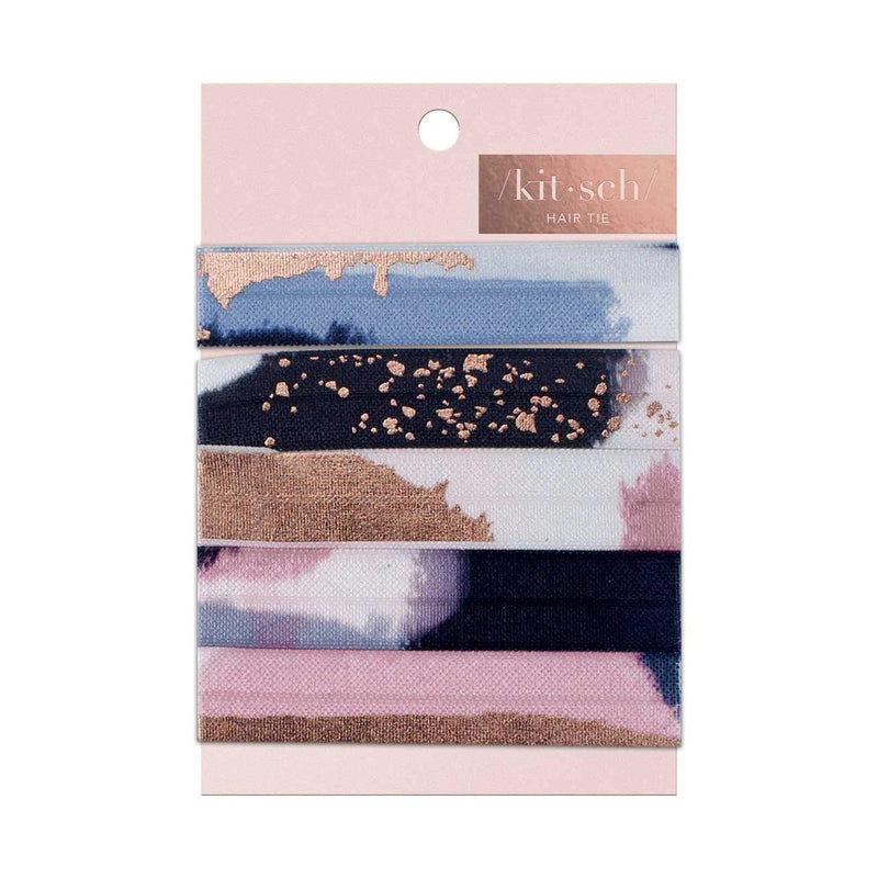 Kitsch 5 Piece Hair Ties Set, Knotted Elastic Hair Ties for Women, Hair Elastics, Ponytail Holders for Thick Hair, Elastic Hair Bands, Hair Ties for Girls, Hair Accessories for Girls (Paint Strokes) Kitsch