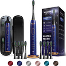 Wagner Stern IntelliBrush Series Whitening Electric Toothbrush with Pressure Sensor. Offers 4 Brushing Modes, 3 intensities, 8 Soft Brush Heads, and a Luxury Travel case. Infinity Warehouse