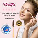 Vertex Eyebrow Brush Spoolie Comb - For Eyebrows Blending Brow Pomade | Small Angled Eyelash Brush For Longer Lashes Vertex