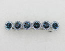 Faship Gorgeous Navy Blue Rhinestone Crystal Floral Small Hair Barrette Clip Faship