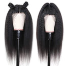 Nadula Brazilian Yaki Kinky Straight Wig 150% Density Free Part 13×4 Lace Front Remy hair wigs 8-24 Inch Natural Color Lace Front Human Hair Wigs (12inch) Nadula Store