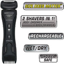 MANGROOMER - Lithium Max Plus+ Body Groomer, Ball Groomer & Body Trimmer With Free Bonus Foil Included! Private Groomer, Groin, Body Shaver (Generation 7.0) MANGROOMER Store