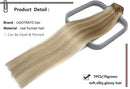 15In Ash Blonde with Bleach Blonde Clip In Hair Extensions 8A Grade Ombre Full Head Long Straight 100% Human Hair In Extensions 70g7PCS(15In