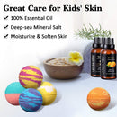 Lagunamoon Bath Bombs for Kids with Toys Inside for Boys Girls , 6 Pcs Kids Bath Bombs,Natural Color Scent, Safe for All Skin Types, Bath Bombs with Surprise Toy for Birthday Christmas Holiday Gifts Lagunamoon
