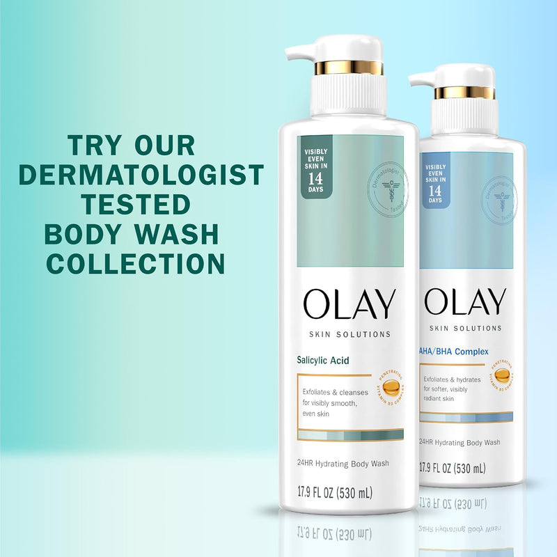 Olay Skin Solutions Hydrating Body Wash for Women with Salicylic Acid, 17.9 fl oz (Pack of 4) Infinity Warehouse