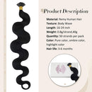 Moresoo 24 Inch Pre Bonded Hair Extensions Body Wave I Tip Human Hair Extensions Natural Human Hair Color