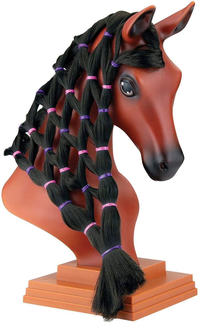 Breyer Horses Mane Beauty Horse Styling Head | Blaze | Black Extra-Long Silky No Tangle Mane | 10" x 4.25" x 4.25" | Styling Book, Brush, Hair Coils, Hair Clips, Elastics | Horse Toy | Model