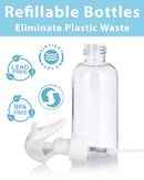 4 oz / 120 ml Clear Plastic PET Boston Round Bottle (BPA Free) with White Trigger Spray (12 pack) JUVITUS Store