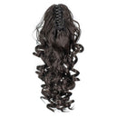 SWACC 12-Inch Short Screw Curls Claw Clip Ponytail Extensions Synthetic Clip in Drawstring Curly Ponytail Hairpiece Jaw Clip Hair Extension (Natural Color Close to Black-2