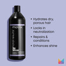 MATRIX Total Results So Silver Color Depositing Purple Shampoo | For Neutralizing Yellow Tones | Tones Blonde & Silver Hair | For Color Treated Hair | 33.8 Fl. Oz. MATRIX